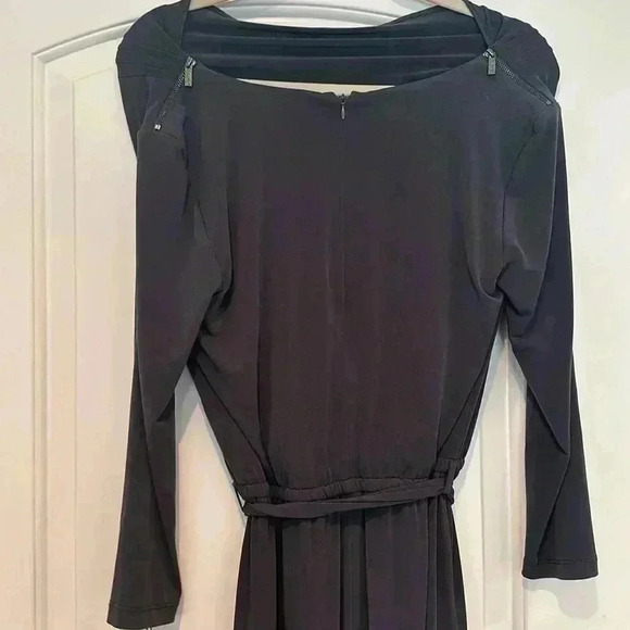 NWT Calvin Klein Charcoal Jumpsuit Zip Shoulders Sz 6 - Picture 5 of 8